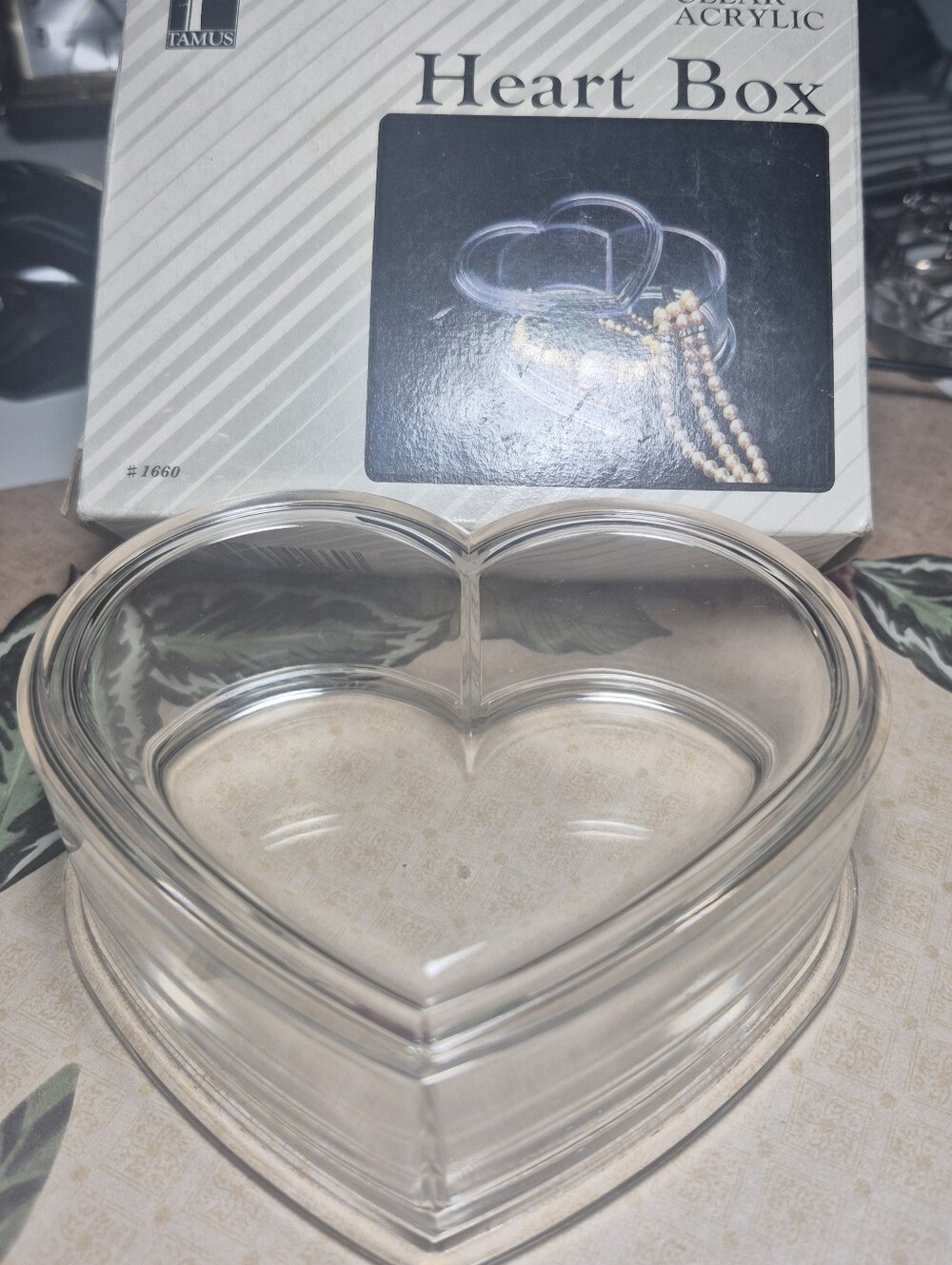 Clear Heart-Shaped Acrylic Jewelry Box